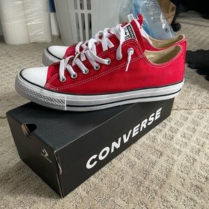 Red/White Low Converse sneakers Size 12